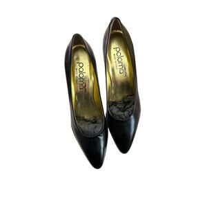 Paloma Italy Black Kid Leather Pumps 6.5 AA New In Box Made In Italy
